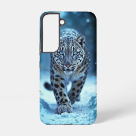 野生のユキヒョウ歩く霜に魅了された森 SAMSUNG GALAXY S22ケース