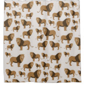 野生のライオンの動物のパターン シャワーカーテン (正面)