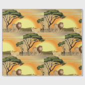 野生のライオン ラッピングペーパー (フラット)