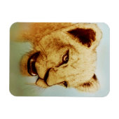 野生のライオン、リアルな動物のアートフォトマグネット マグネット (横)