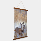 野生のラバ鹿ペア |カリフォルニア 吊り下げ型タペストリー (傾斜あり)