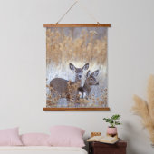 野生のラバ鹿ペア |カリフォルニア 吊り下げ型タペストリー (寝室)