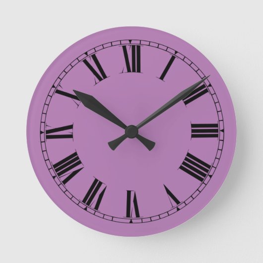 野生のラン無地のキカラー ラウンド壁時計 (正面)