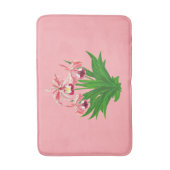 野生のラン – コーラルピンクのランと葉 バスマット (正面縦)