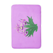 野生のラン – 淡い紫のランと葉 バスマット (正面縦)