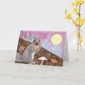 「野生のリスのグリーティングカードでのフォーエージング カード (黄色い花)