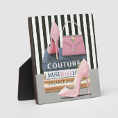 野生のリンゴ |オートクチュールストライプ – シューズ&バッグ フォトプラーク (正面)