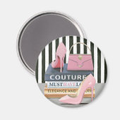 野生のリンゴ |オートクチュールストライプ – シューズ&バッグ マグネット (正面/裏面)