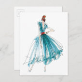 野生のリンゴ |オートクチュールファッションスケッチ ポストカード (正面/裏面)