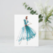 野生のリンゴ |オートクチュールファッションスケッチ ポストカード (スタンド正面)