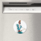 野生のリンゴ |オートクチュールファッションスケッチ マグネット (インサイチュ (食洗機))