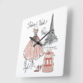 野生のリンゴ |パリファッションウィークスタイル スクエア壁時計 (傾斜)