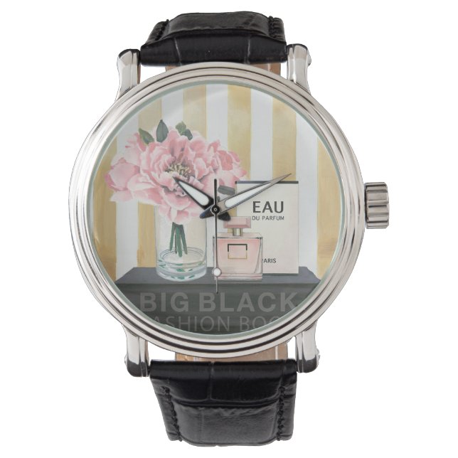 野生のリンゴ |ビッグファッションブック – ストライプの 腕時計 (正面)