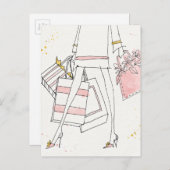 野生のリンゴ |ピンクモダンのファッションスケッチ ポストカード (正面/裏面)