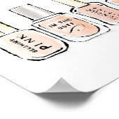 野生のリンゴ |ピンクモダン爪、 ネイルポーランドスケッチ ポスター (角)