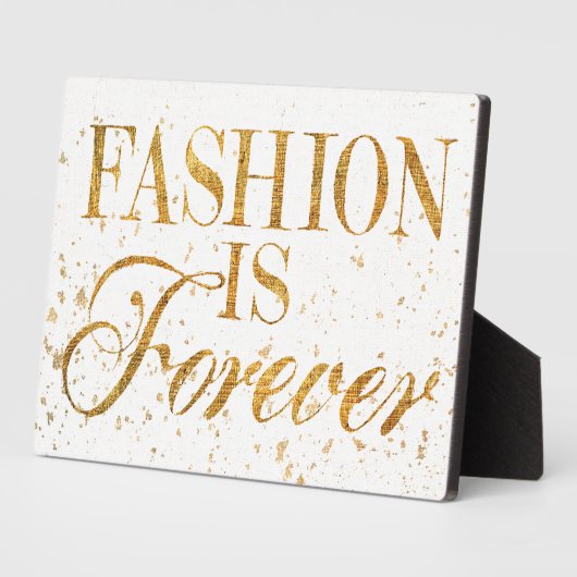 野生のリンゴ |ファッションは永遠に – ガーリー引用文 フォトプラーク (側面)