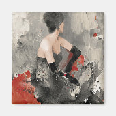 野生のリンゴ |ヴィンテージ水彩女性 マグネット (正面)