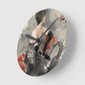 野生のリンゴ |ヴィンテージ水彩女性 ラウンド壁時計 (傾斜)