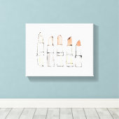 野生のリンゴ |口紅カラフルスモダンスケッチ キャンバスプリント (インサイチュ (ウッドフロア))