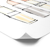 野生のリンゴ |口紅カラフルスモダンスケッチ ポスター (角)