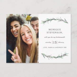 野生のローズマリー植物学は私の花嫁になってくれる？ インビテーションポストカード
