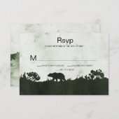 野生のワイルドエメラルドグリーン風景への招待 出欠カード (正面/裏面)