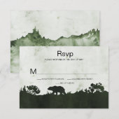 野生のワイルド エメラルドグリーン ランドスケープへの招待 出欠カード (正面/裏面)