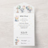 野生のワンアニマルズ1st.誕生日パーティー オールインワン招待状 (内側)