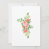 野生のワンアニマルピンクの花誕生日 招待状 (裏面)