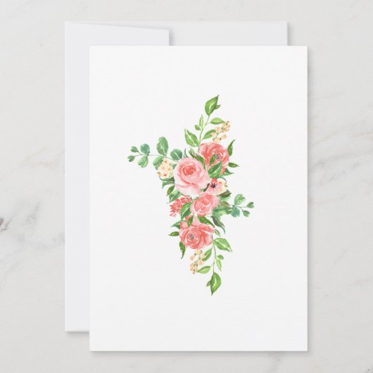 野生のワンアニマルピンクの花誕生日 招待状 (裏面)