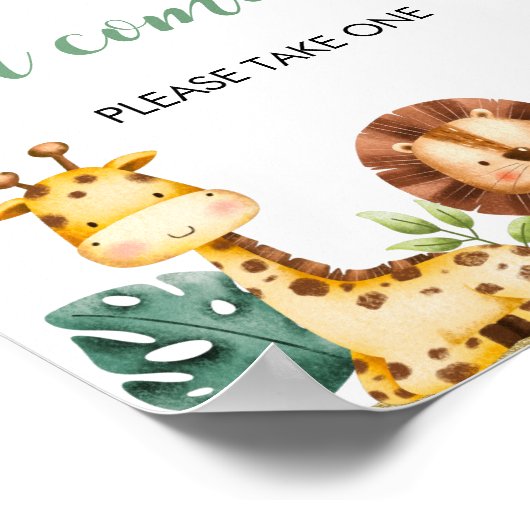 野生のワンサファリ動物のサイン来をありがとう ポスター (角)