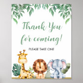 野生のワンサファリ動物のサイン来をありがとう ポスター (正面)