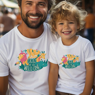 野生のワンジャングルサファリ動物のパパ Tシャツ