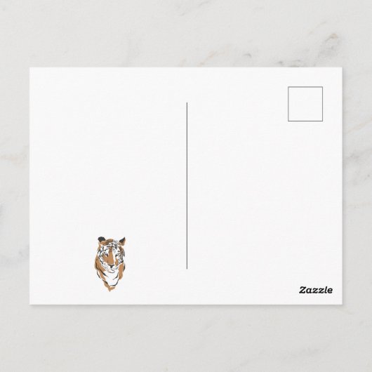野生のワンジャングルタイガーの最初の誕生日招待状 ポストカード (裏面)