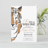 野生のワンジャングルタイガーの最初の誕生日招待状 招待状 (スタンド正面)