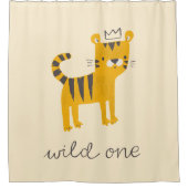 野生のワンタイガー猫 シャワーカーテン (正面)