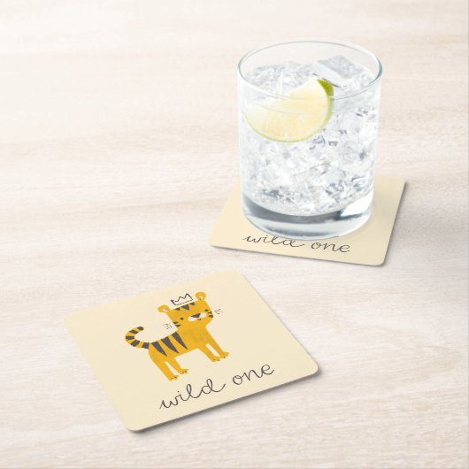 野生のワンタイガー猫 スクエアペーパーコースター (インサイチュ)