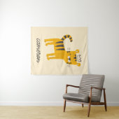 野生のワンタイガー猫 タペストリー (インサイチュ(横))