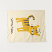 野生のワンタイガー猫 タペストリー (正面(横))