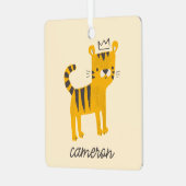 野生のワンタイガー猫 メタルオーナメント (正面左)