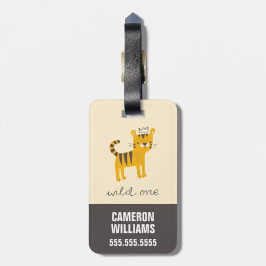 野生のワンタイガー猫 ラゲッジタグ (裏面縦)