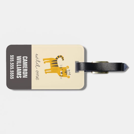 野生のワンタイガー猫 ラゲッジタグ (裏面横)