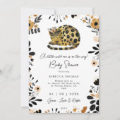 野生のワンヒョウフローラの赤ちゃんシャワー 招待状 (正面)