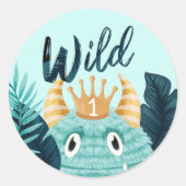 野生のワンブルーモンスタートロピカルジャングル ラウンドシール (正面)