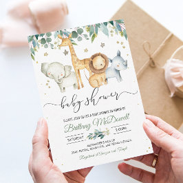 野生のワンボーイサファリのベビーシャワー 招待状