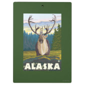 野生のヴィンテージ旅行のAlaskaCaribou クリップボード (裏面)
