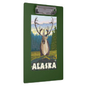 野生のヴィンテージ旅行のAlaskaCaribou クリップボード (右)