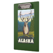野生のヴィンテージ旅行のAlaskaCaribou クリップボード (左)
