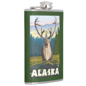 野生のヴィンテージ旅行のAlaskaCaribou フラスク (右)