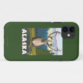 野生のヴィンテージ旅行のAlaskaCaribou Case-Mate iPhoneケース (裏面(横))